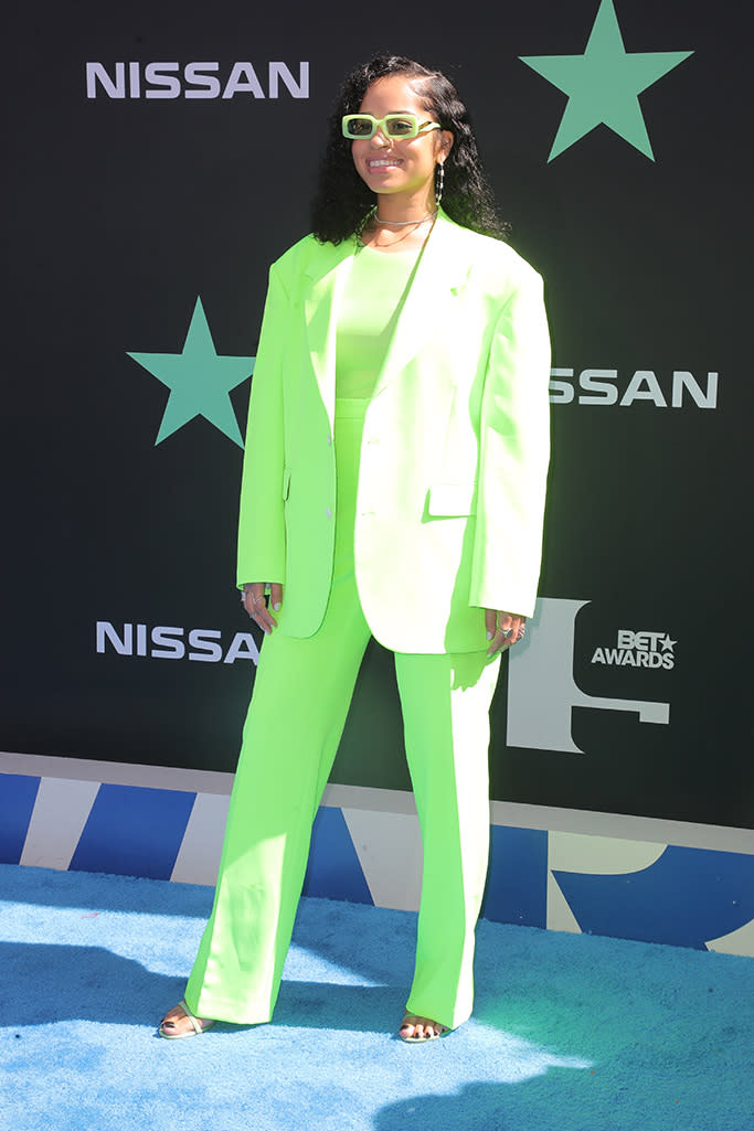 Ella Mai on the red carpet at the 2019 BET Awards. - Credit: Chelsea Lauren/Shutterstock