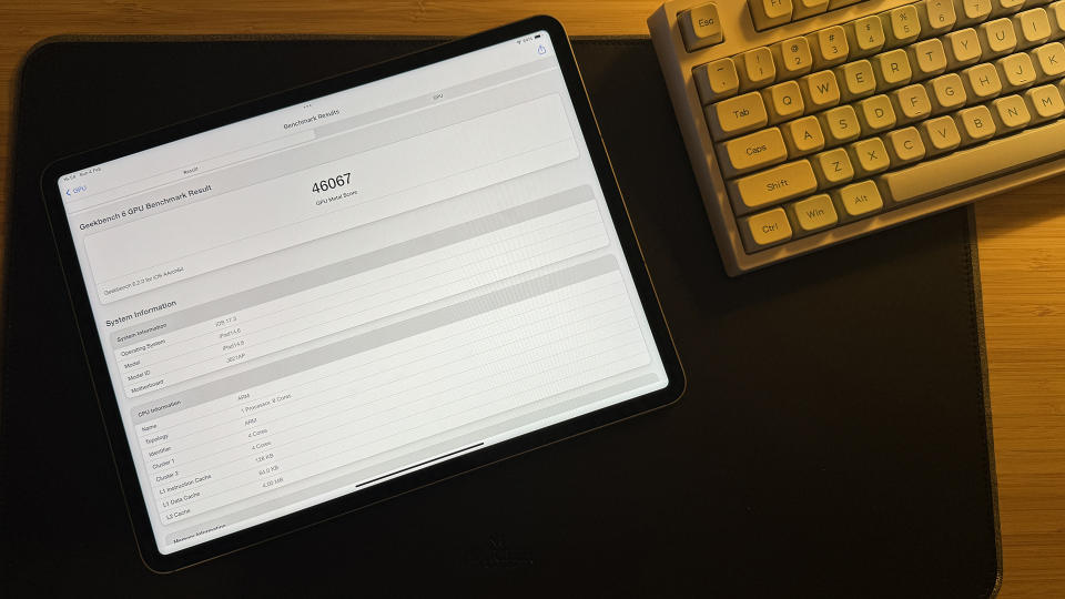 The GPU Geekbench results for the iPad Pro 2022.