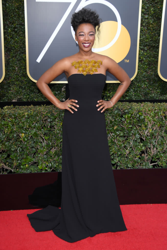 <p><em>The Handmaid’s Tale </em>actress attends the 75th Annual Golden Globe Awards at the Beverly Hilton Hotel in Beverly Hills, Calif., on Jan. 7, 2018. (Photo: Steve Granitz/WireImage) </p>