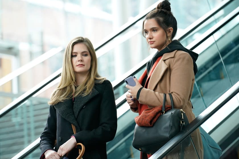 Meghann Fahy, left, and Katie Stevens in "The Bold Type" on Freeform.