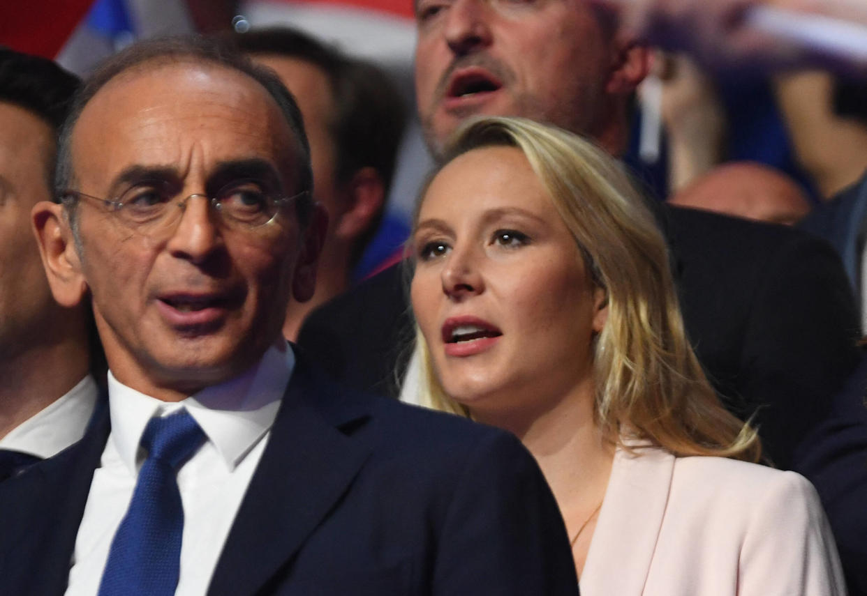 Marion Maréchal et Éric Zemmour photographiés lors d’un meeting à Toulon en mars 2022.