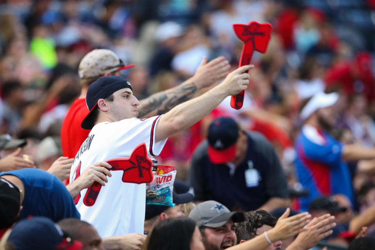 Braves fans do the chop in 2016. (Getty)