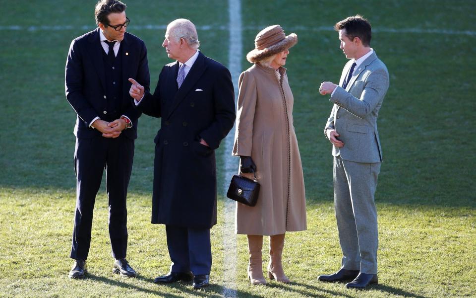 The four of them talk in the centre circle - Ed Sykes/Reuters