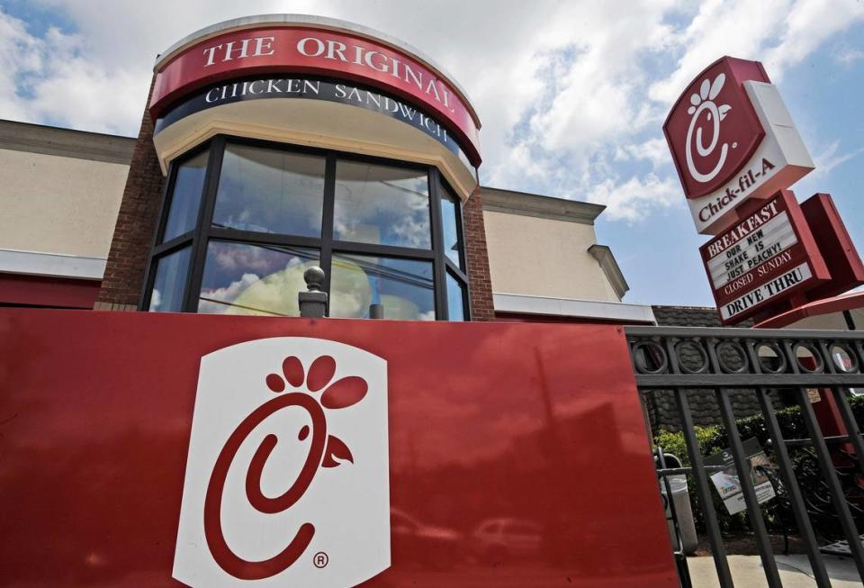 This July 19, 2012, file photo shows a Chick-fil-A fast food restaurant in Atlanta.