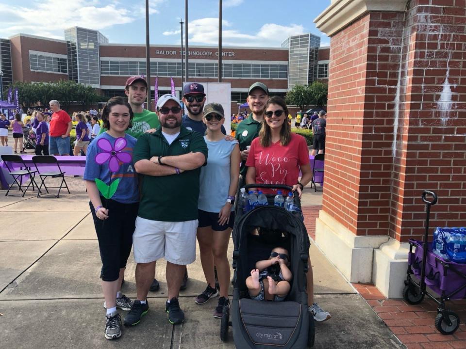 Joshua Gaunt and his pathology club participate at the Walk to End Alzheimer's last September at the University at Fort Smith.