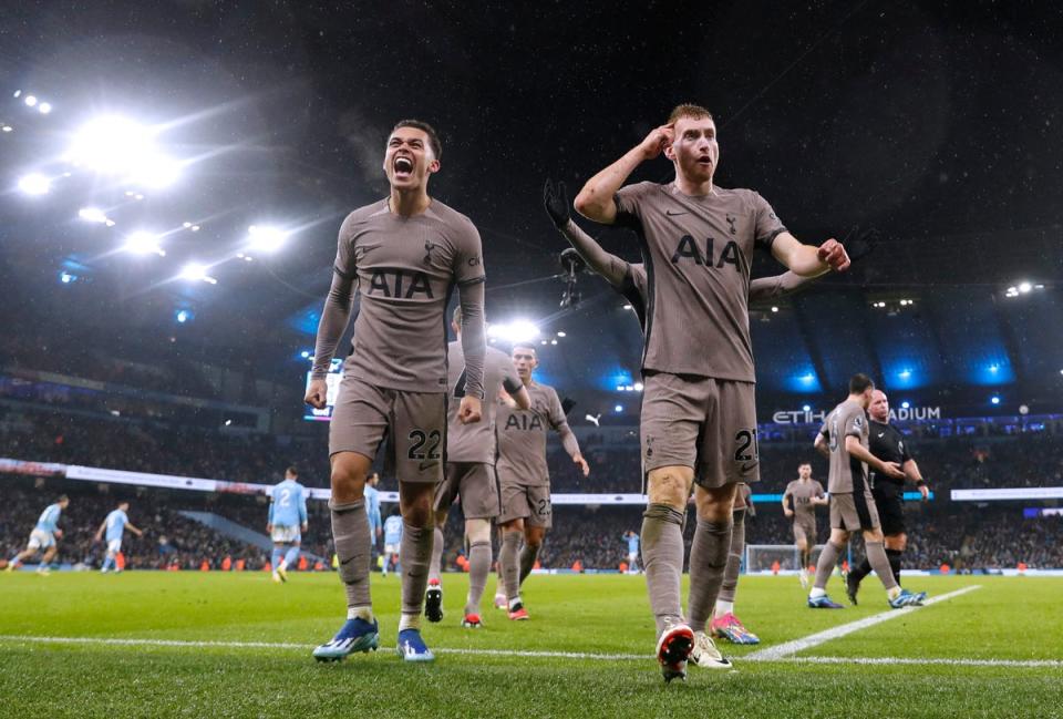 Dejan Kulusevski celebrates his last-minute equaliser (Action Images via Reuters)