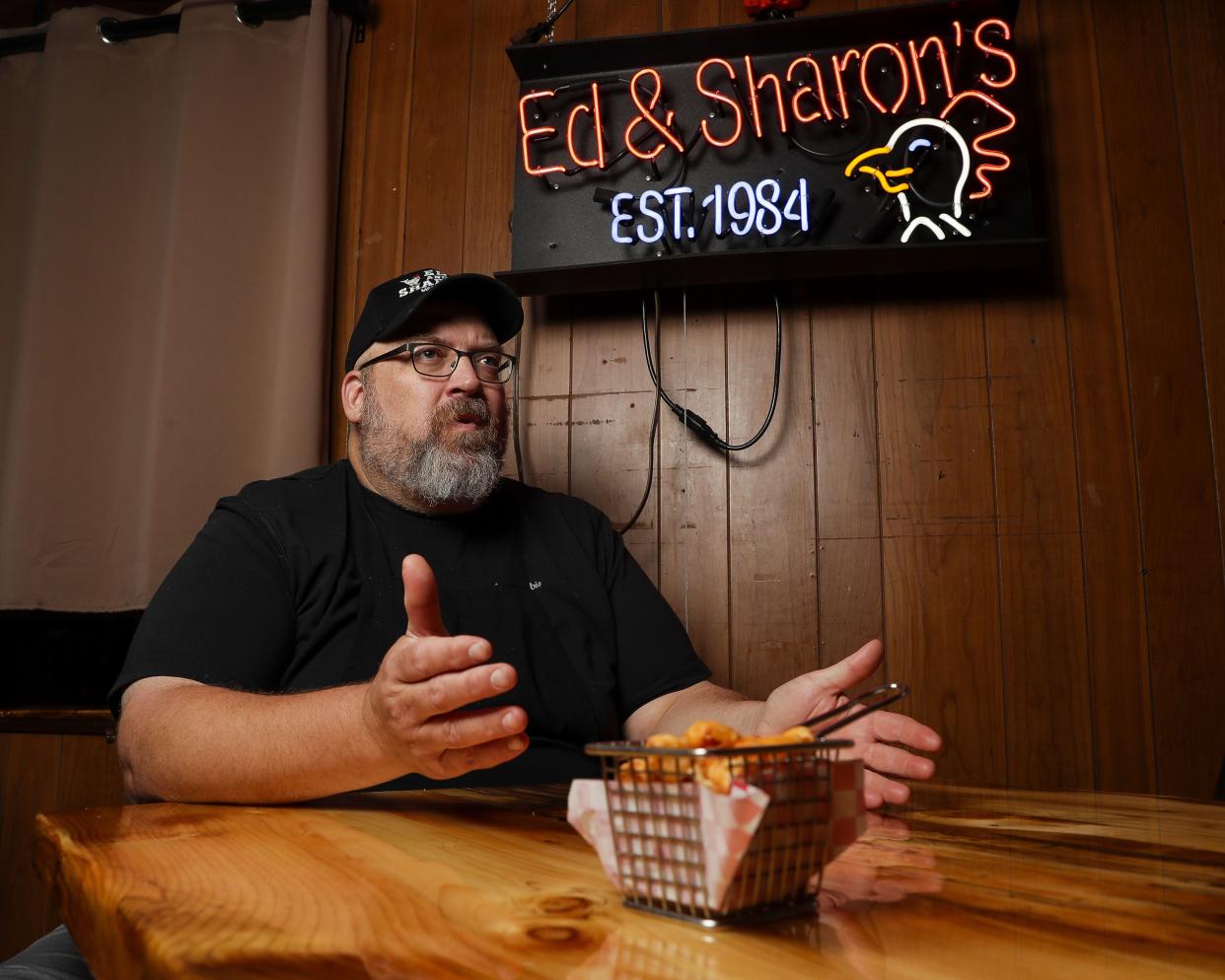 Bill Dinges talks about his Better than "State Fair" Curds, which he sells both commercially and wholesale, at Ed & Sharon's Restaurant and Catering outside Merrill.
