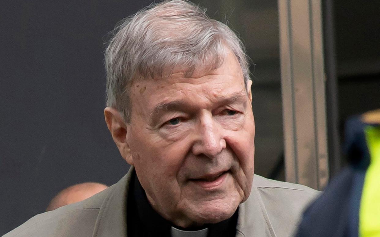 Cardinal George Pell was convicted then acquitted of the sexual abuse of two choirboys in Melbourne cathedral - AP