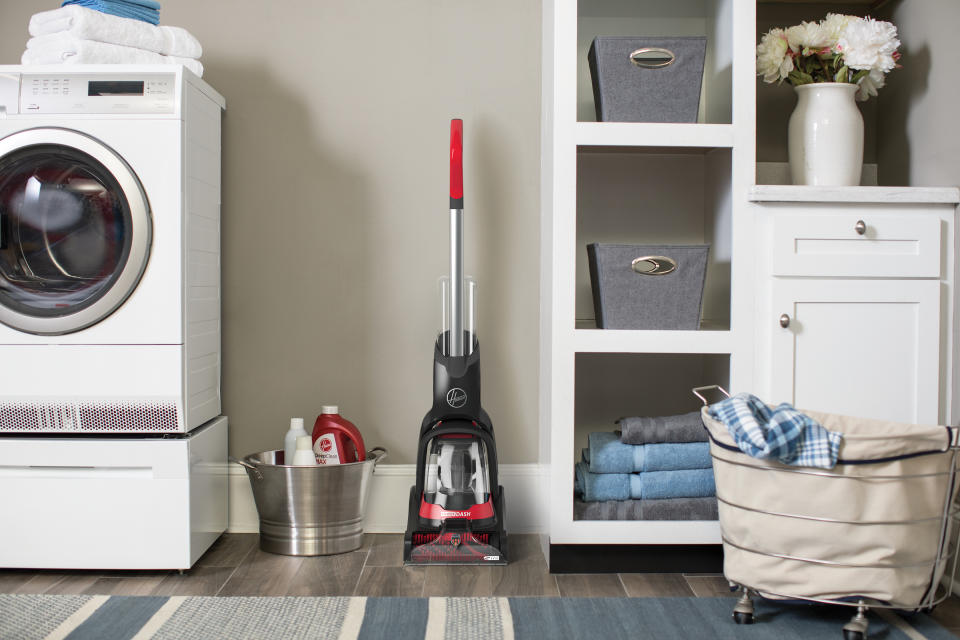 Hoover vacuum in laundry room