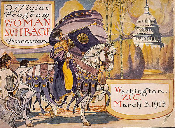A program from a women’s suffrage march that was held in March 1913.