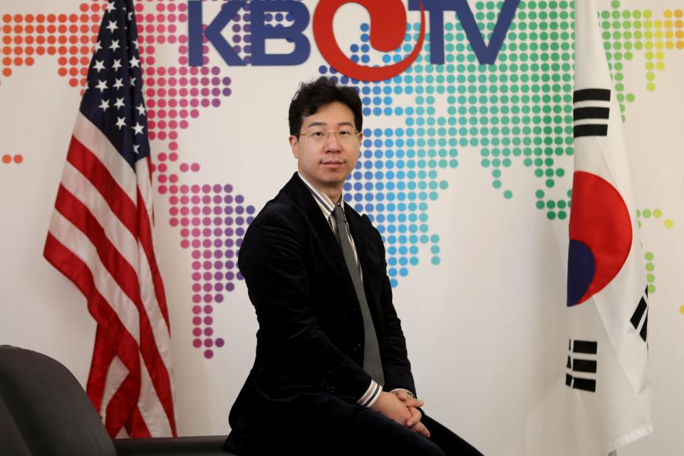 Chang Heon Lee is the vice-president of television channel KBTV and the new president of the Korean American Association of New Jersey, the largest such organization in the state. He is shown here in his Ridgefield office.