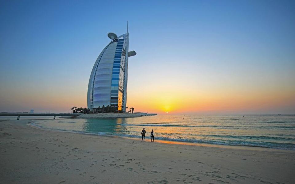 Umm Suqeim Public Beach in front of Burj Al Arab Hotel