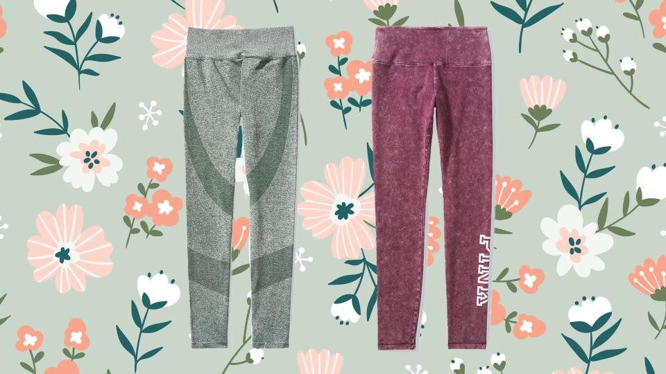 Tons of workout and lounge-ready leggings are discounted over at VS Pink.