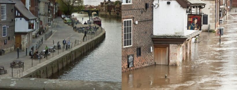 The King's Arms, known as 'the pub that floods' in York (picture on the right taken on February 23).