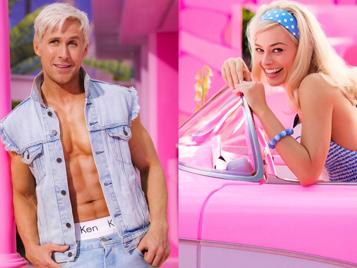 Ryan Gosling as Ken, left, and Margo Robbie as Barbie are seen in a still from director Greta Gerwig's upcoming film Barbie. (Jaap Buitendijk/Warner Bros. Pictures/The Associated Press - image credit)