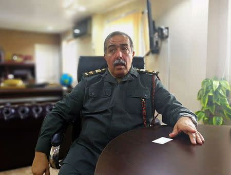 East Libyan forces` commander Abdel-Razeq Nathouri, the deputy of General Khalifa Haftar, speaks during an interview with Reuters in Marj, Libya February 11, 2019. REUTERS/Aiman Elworfalli