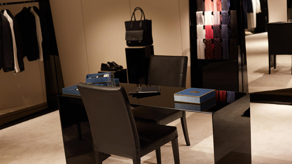 Inside the Armani Made to Measure salon on N.Y.C.'s Madison Avenue.