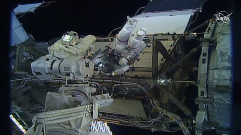 U.S. astronauts Koch and Meir attempt the first all-female spacewalk outside the ISS