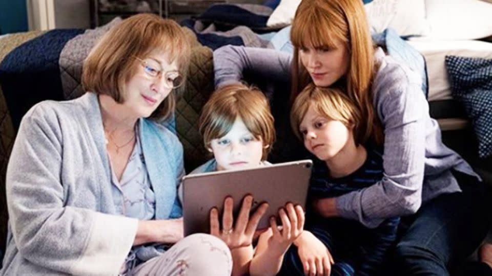 Nicole shared a photo to Instagram of Meryl, herself and her on-screen twin sons Max and Josh, played by Nicholas and Cameron Crovetti. Source: Instagram / nicolekidman