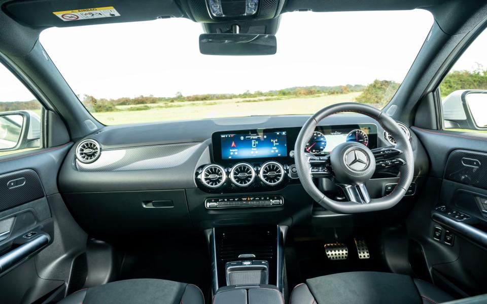 The interior of the GLA 250e is well laid out, with a central display that's quick, crisp and intuitive to use