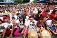 People who support the amending of Myanmar’s constitution gather at a rally in Yangon