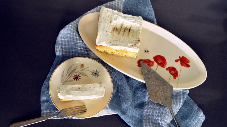sliced TJ's tres leches cake