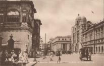 Chartered Bank & Royal Exchange on Cleve St, Calcutta', circa 1900. Chartered Bank & Royal Exchange on Clive St, Calcutta, India. The Chartered Bank of India, Australia and China (The Chartered Bank) originated in London in 1853 by James Wilson (1805-1860), by a Royal Charter from Queen Victoria. The bank was influential in the development of British colonial trade throughout the East of Suez, in 1858, it opened its first branch in Calcutta. [The Commercial Union, Calcutta, circa 1900]. Artist: Unknown. (Photo by The Print Collector/Getty Images)