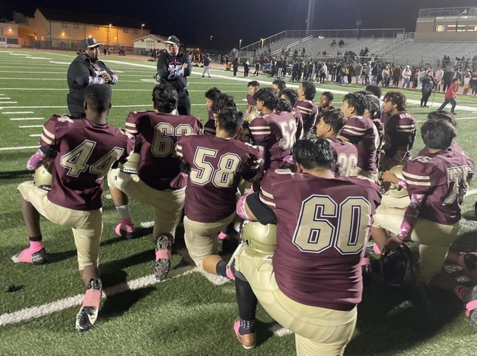 Florin High School has one last postgame huddle on Friday, Oct. 27, as the 2023 football season comes to a close.