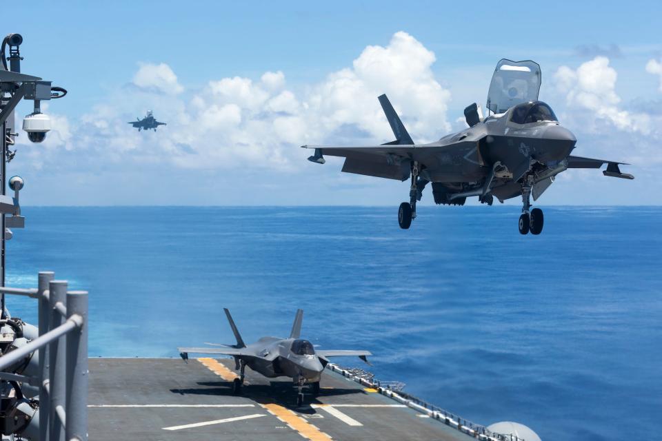 Marine Corps F-35B on USS Tripoli