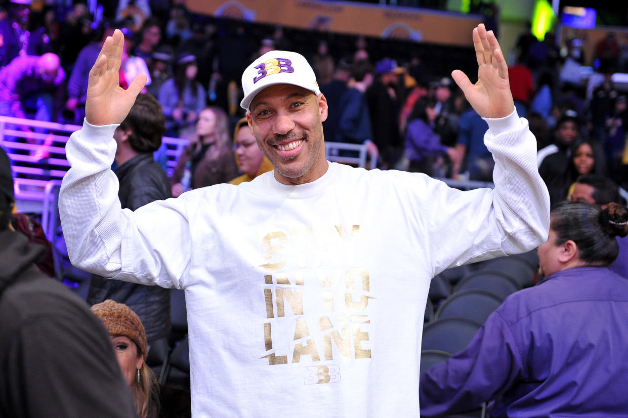 LaVar Ball attends a Lakers-Kings game at Staples Center on Dec. 30, 2018, in Los Angeles. (Photo by Allen Berezovsky/Getty Images)