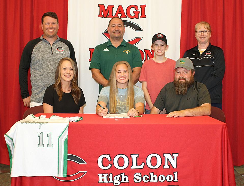 Jaden Adams, recent graduate of Colon High School, will continue her academic and softball careers at Glen Oaks.