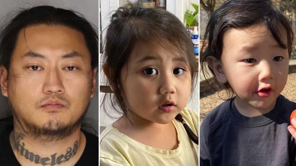 El Departamento de Policía de Sacramento busca, de izquierda a derecha, a Camron Lee, Athena Lee y Mateo Lee después de que una mujer fuera encontrada muerta el lunes 8 de julio de 2024. La muerte de la mujer, que no ha sido identificada pero se confirmó que era la madre de los niños, está siendo investigada y las autoridades quieren localizar a los niños y hablar con el padre.