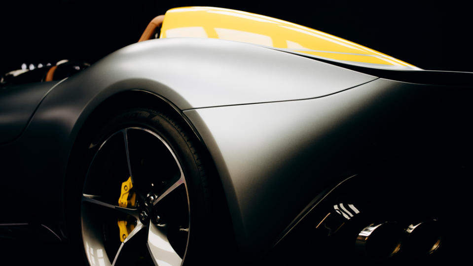 The rear haunches of a 2021 Ferrari Monza SP1.