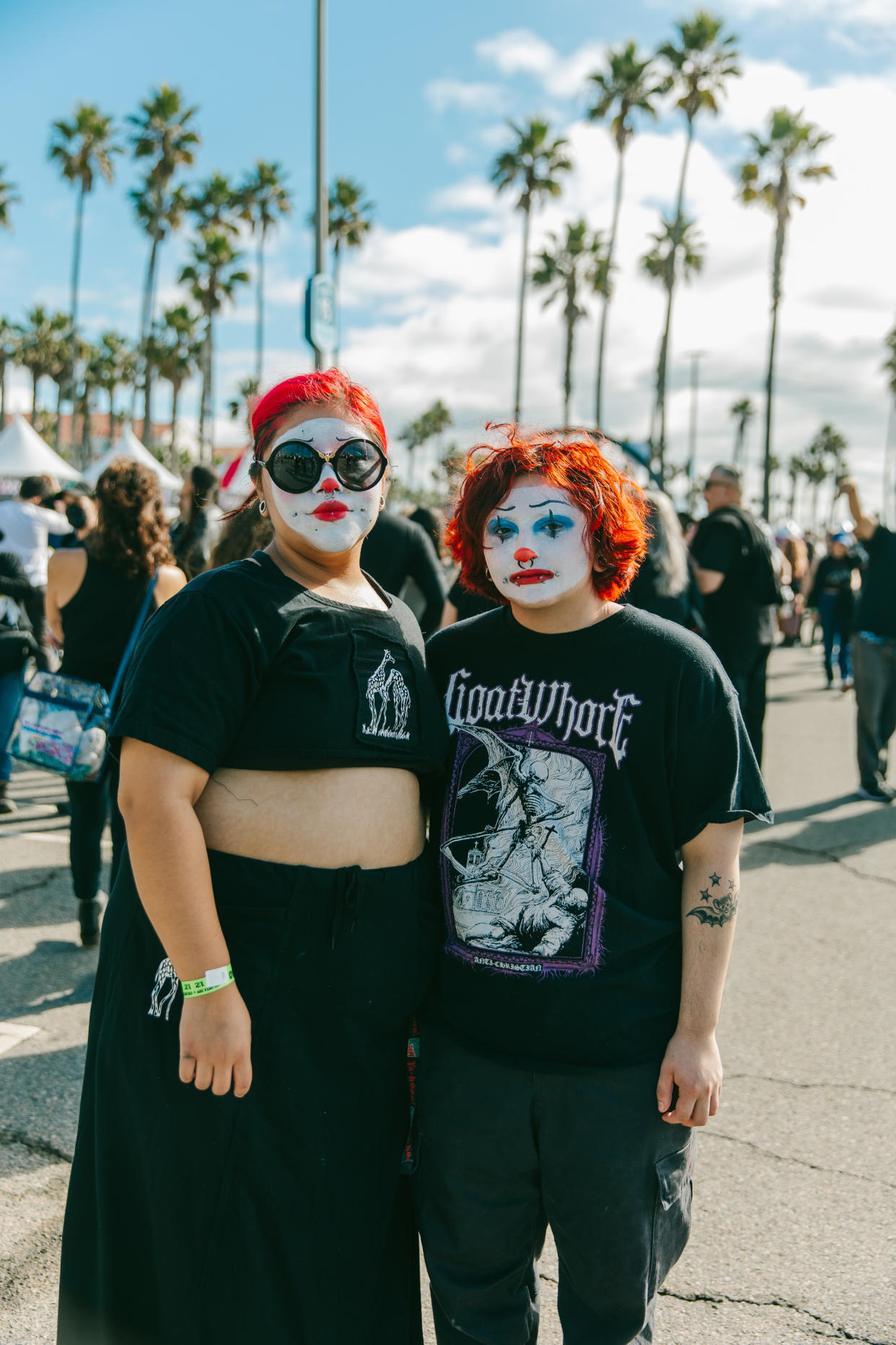 Darker Waves attendees clown around. (Justin James)