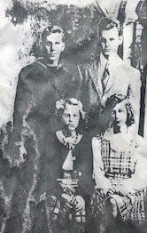 Ernest Rod is pictured (left) with his brother Robert and sisters Phyrne and Shirley