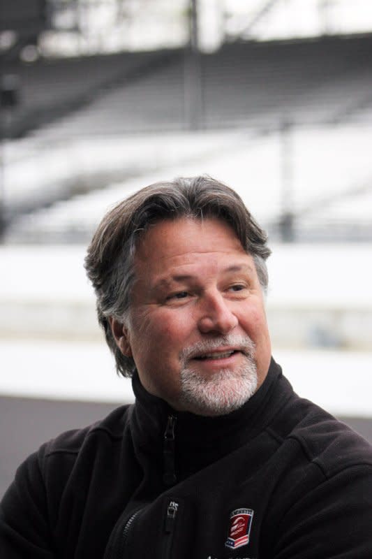 Andretti Motor Sports team owner Michael Andretti is all smiles as he awaits the green flag to start open test day for the 103rd running of the Indianapolis 500 at the Indianapolis Motor Speedway on April 24, 2019. He turns 61 on October 5. File Photo by Bill Coons/UPI