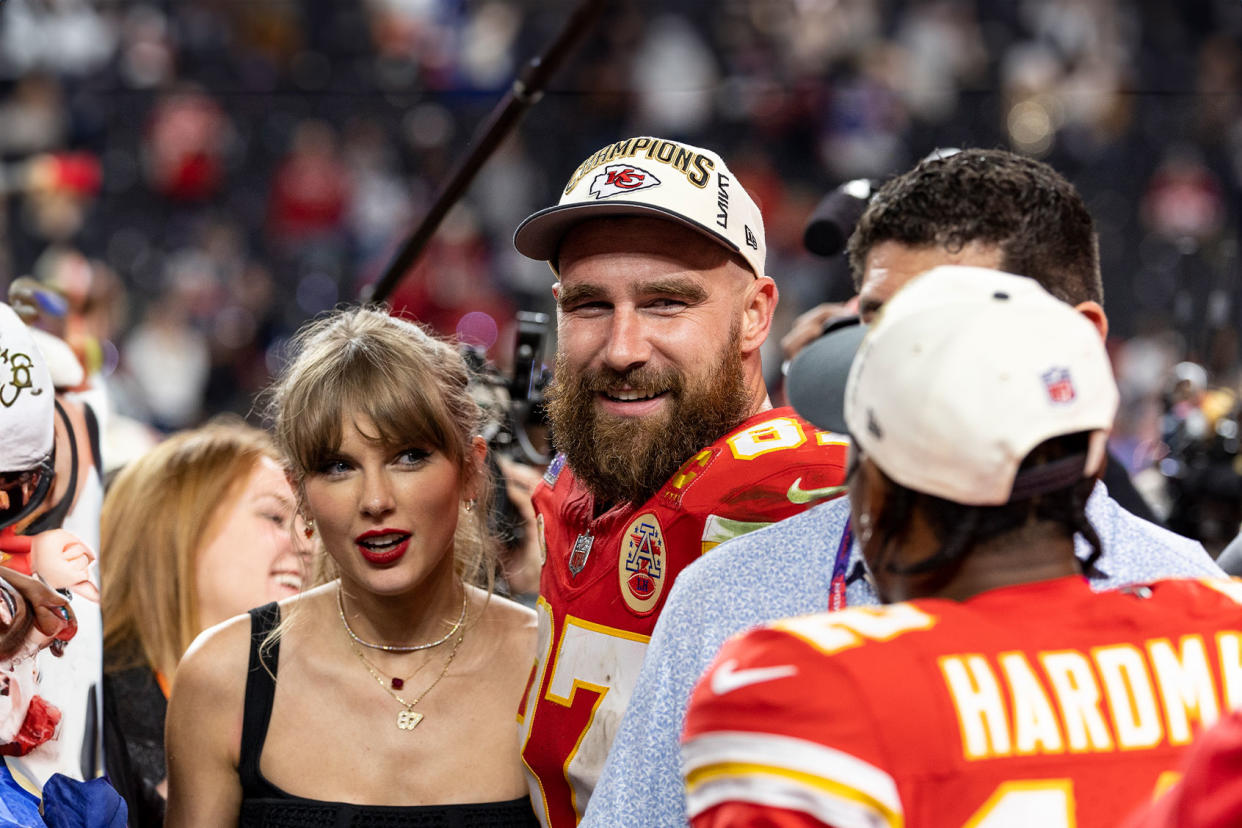 Taylor Swift; Travis Kelce Michael Owens/Getty Images