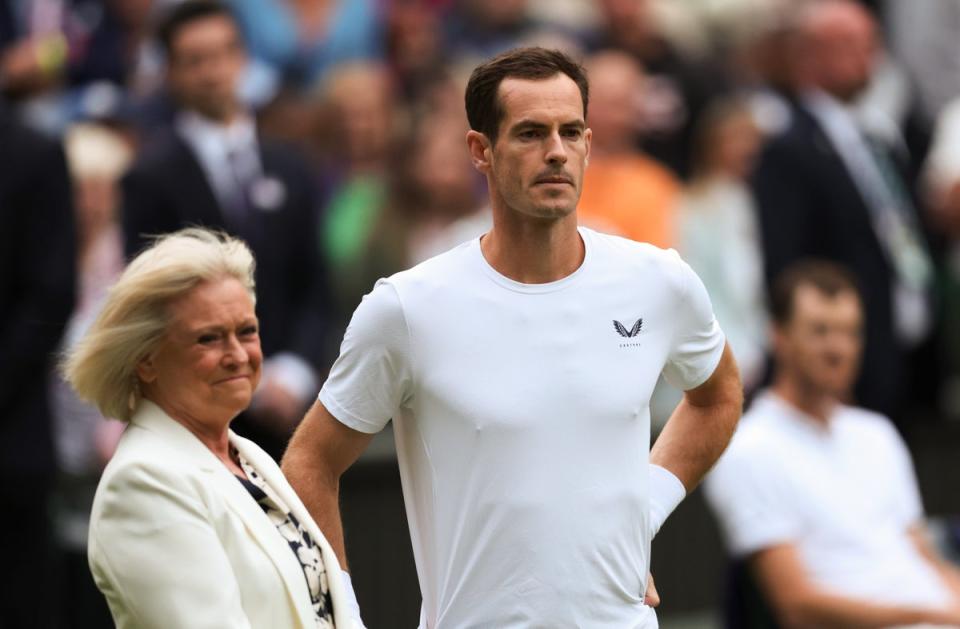 Andy Murray was interviewed by the returning Sue Barker on Centre Court  (Getty Images)