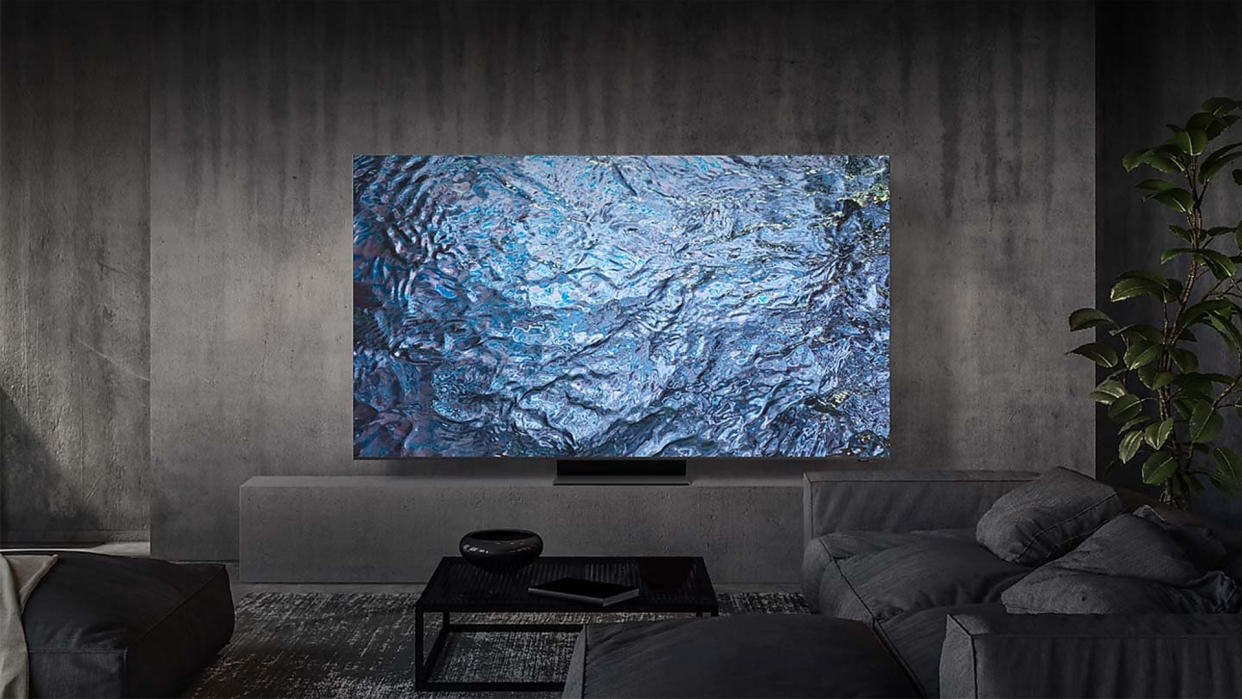  A Samsung TV in a living room. 