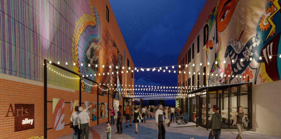 A rendering of a revitalized Arts Alley, 1719 2nd Ave., Rock Island.