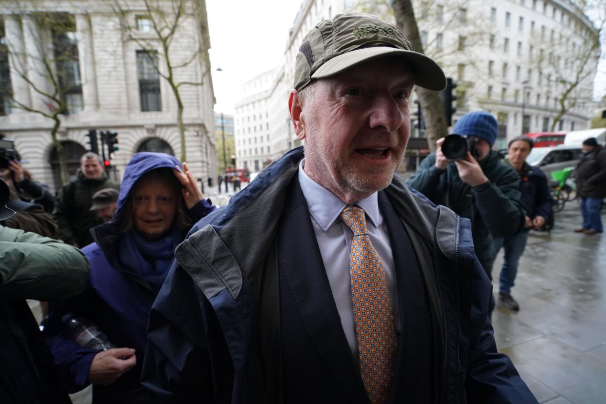 Former subpostmaster and lead campaigner Alan Bates arrives at Aldwych House, central London, to give evidence to Post Office Horizon IT inquiry. Mr Bates will give evidence as part of phases five and six of the probe, which will look at governance, redress and how the Post Office and others responded to the scandal. Picture date: Tuesday April 9, 2024.