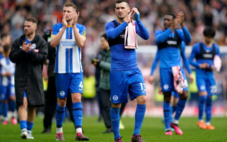 Brighton have just beaten Grimsby 5-0 to make the FA Cup semis - PA/Andrew Matthews