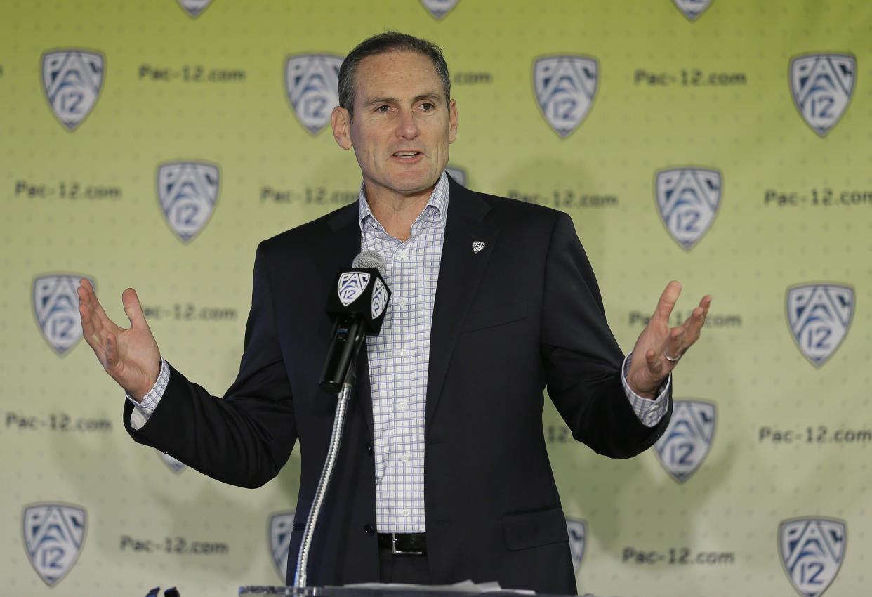 Pac-12 Commissioner Larry Scott said the rule is about supporting the significance of the bowl season. (AP Photo/Eric Risberg)