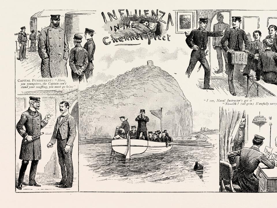 Influenza in the Channel Fleet, an 1890 engraving.