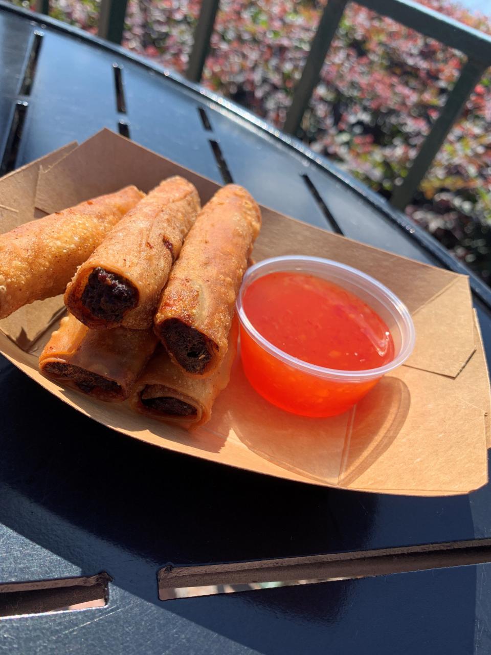 You'll never miss the meat in the Impossible Lumpia at the Trowel & Trellis kitchen near Port of Entry at the Epcot International Flower & Garden Festival.