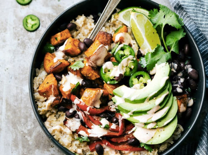 Easy Sweet Potato and Black Bean Burrito Bowls