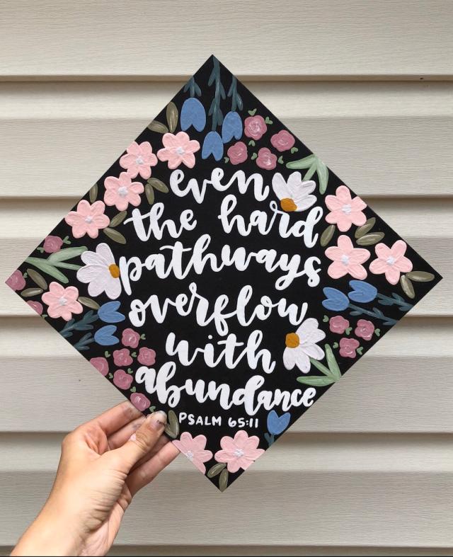 Embroidered Graduation Cap Topper Multi Color Floral Topper -   High  school graduation cap decoration, College graduation cap decoration, Graduation  cap decoration