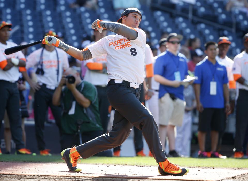 Alex Kirilloff還曾在2015年時參Perfect Game All-American Classic全壘打大賽，並獲得最後的冠軍。（AP Photo/Lenny Ignelzi）