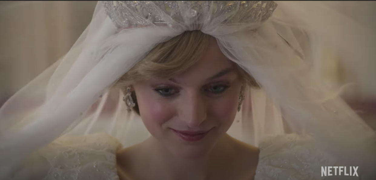 Emma Corrin as Princess Diana in season four of ‘The Crown’ (YouTube/Netflix)