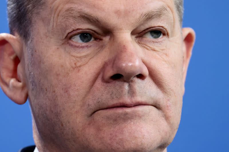 FILE PHOTO: German Chancellor Scholz attend a news conference in Berlin